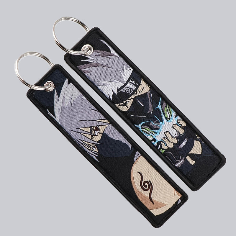 Naruto Akatsuki Cloud Keychain – Embroidered Anime Fabric Key Ring for Fans,Cosplay,and Backpacks,027