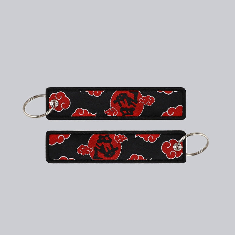 Naruto Akatsuki Cloud Keychain – Embroidered Anime Fabric Key Ring for Fans,Cosplay,and Backpacks,027