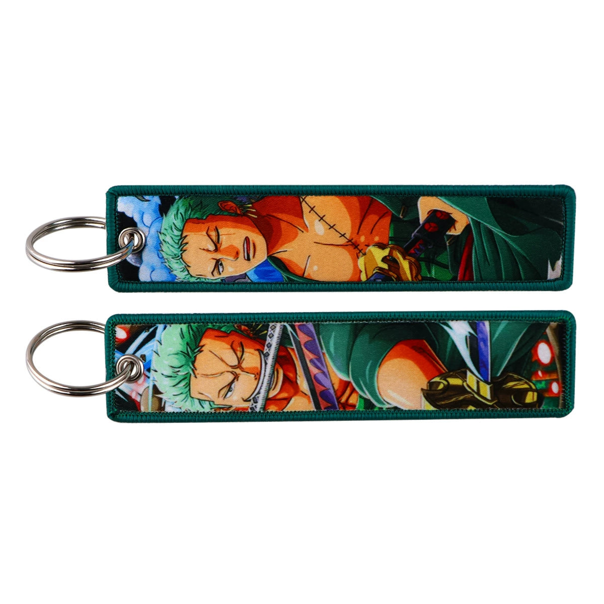 One Piece Luffy Woven Label Keychain, Zoro Cartoon Keychain, Bag Pendant Accessory,018
