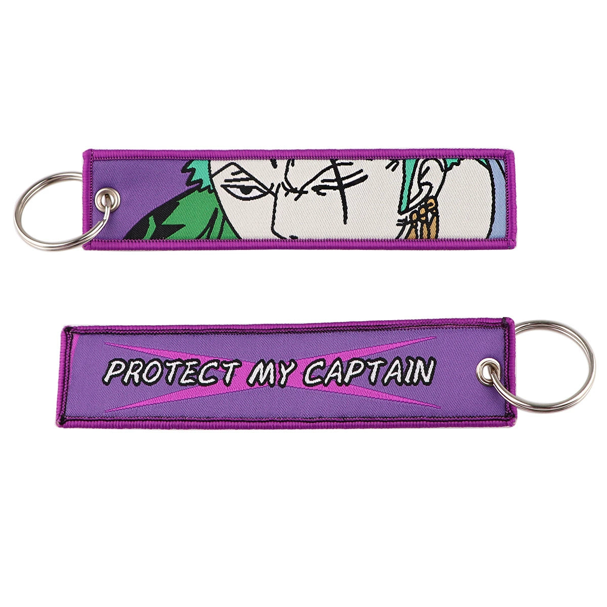 One Piece Luffy Woven Label Keychain, Zoro Cartoon Keychain, Bag Pendant Accessory,018