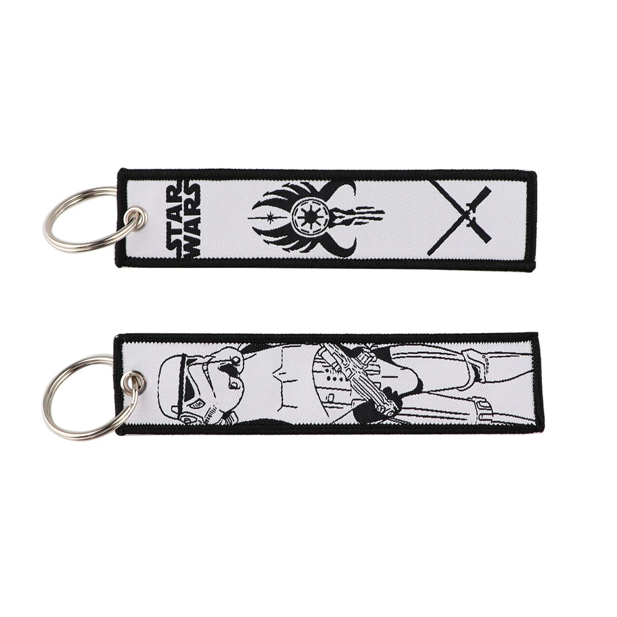 Cartoon Green Monster Woven Label Keychain Lanyard, Planet Bag Charm, Fabric Keychain for Student ID & Campus Decoration,019