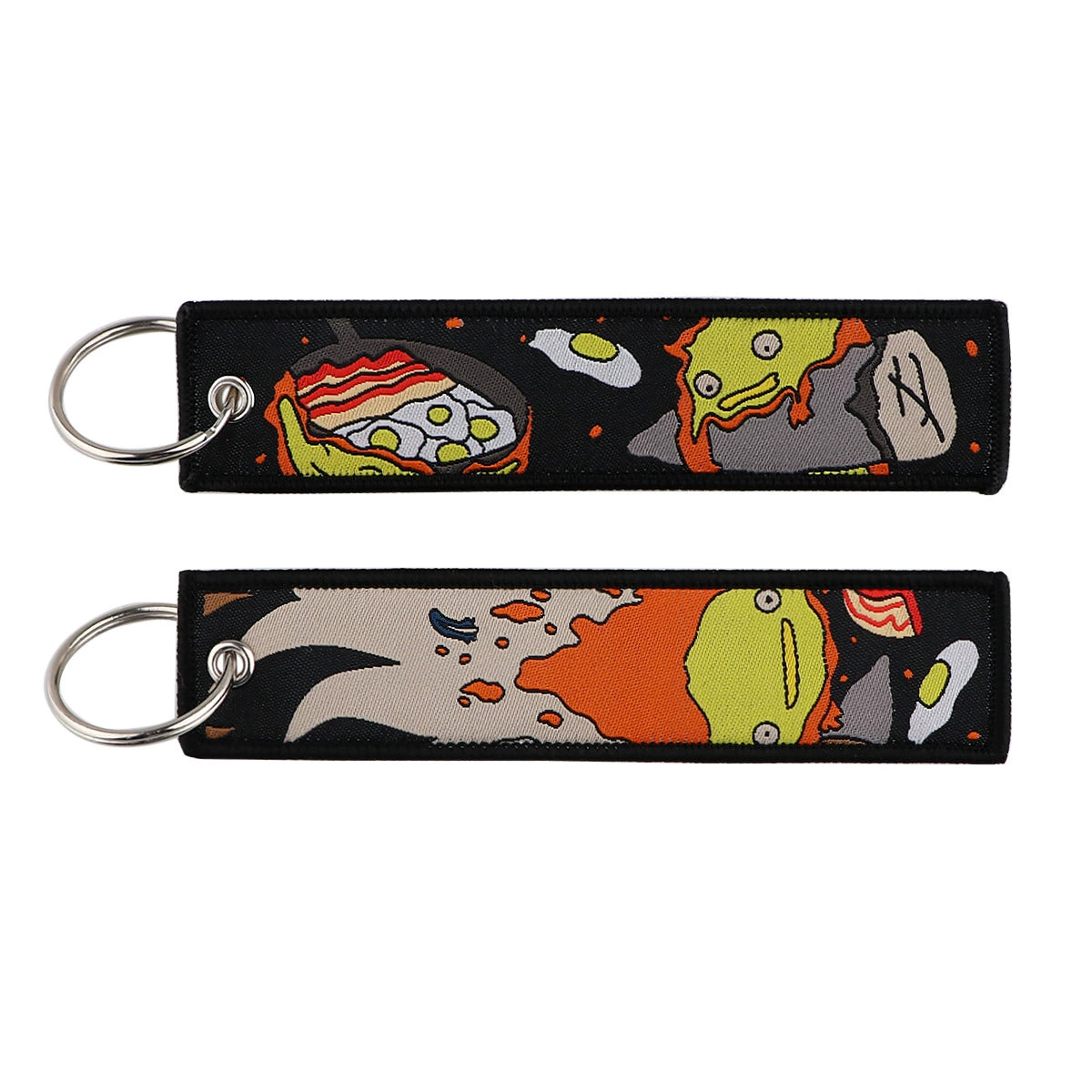 Totoro & No-Face Keychain Lanyard, Studio Ghibli Woven Label Keychain, Anime & Manga Fabric Accessories,020