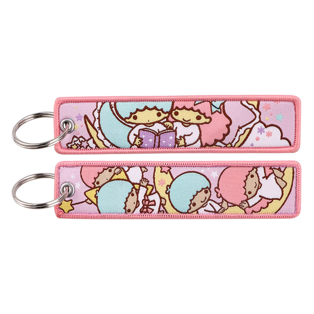 Hello Kitty, Kuromi, Melody Cartoon Woven Keychain Lanyard - Cinnamonroll Fabric Handmade Strap Pendant,023