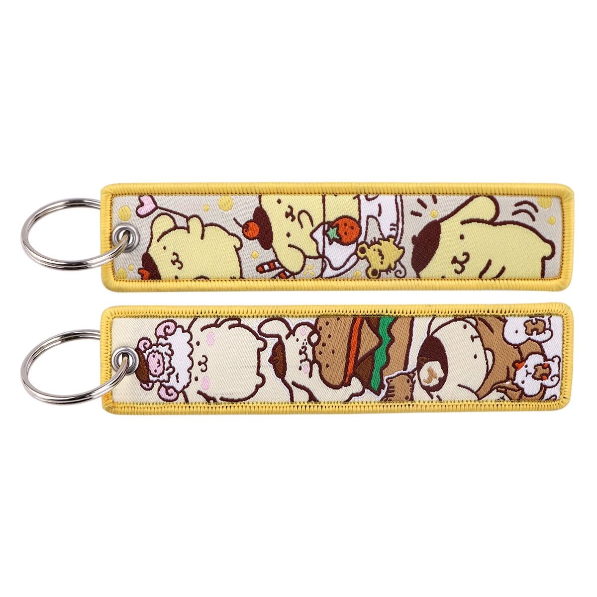Hello Kitty, Kuromi, Melody Cartoon Woven Keychain Lanyard - Cinnamonroll Fabric Handmade Strap Pendant,023