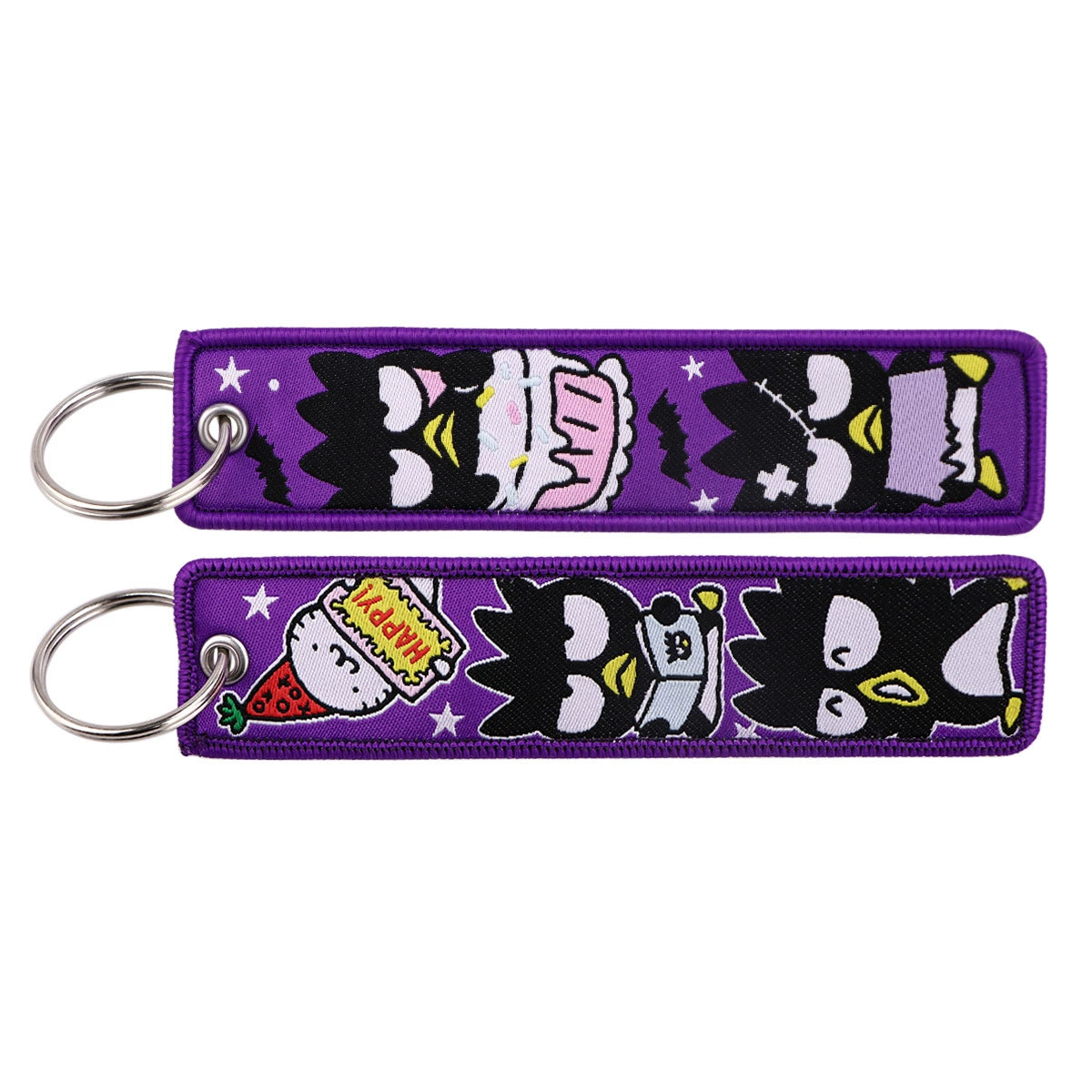Hello Kitty, Kuromi, Melody Cartoon Woven Keychain Lanyard - Cinnamonroll Fabric Handmade Strap Pendant,023
