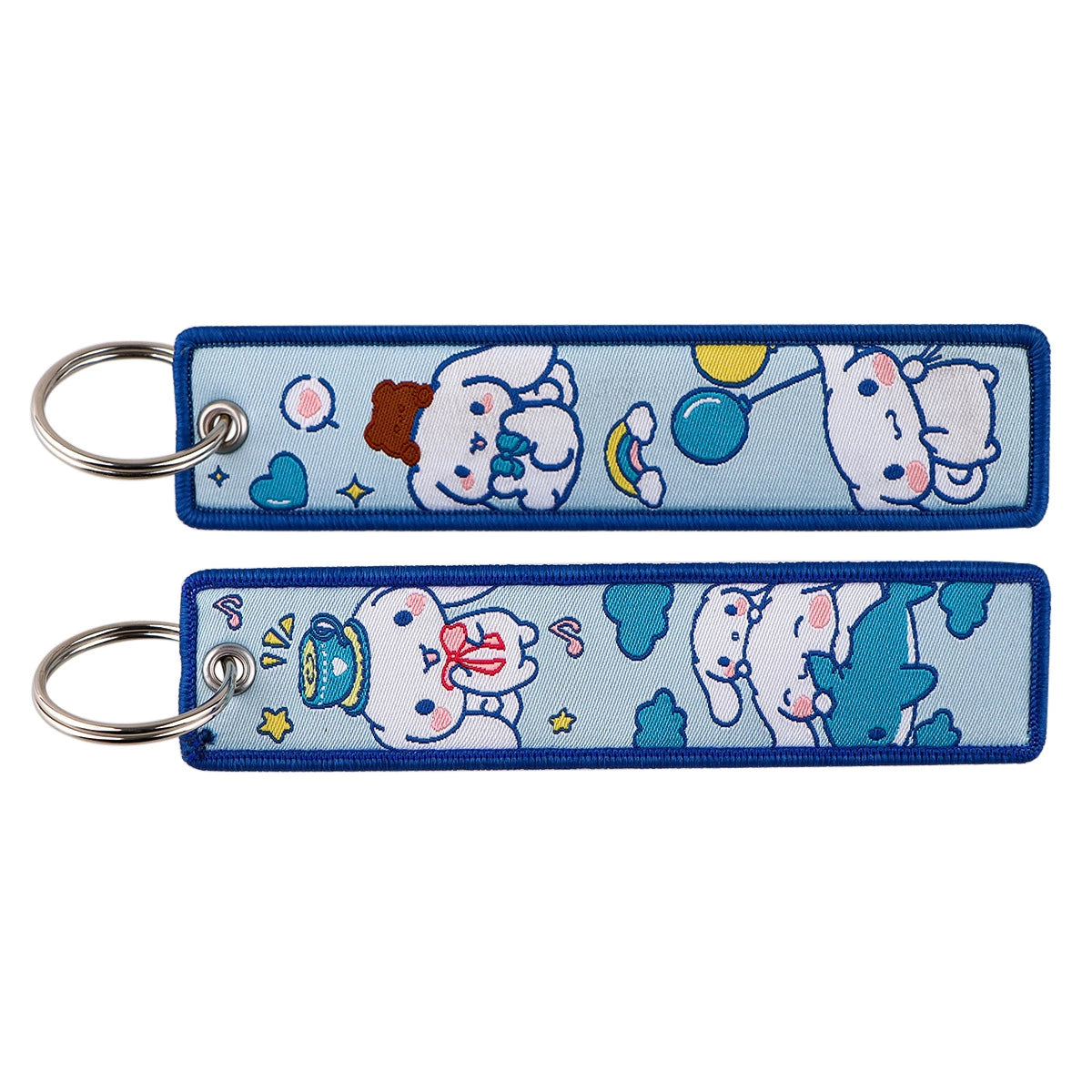 Hello Kitty, Kuromi, Melody Cartoon Woven Keychain Lanyard - Cinnamonroll Fabric Handmade Strap Pendant,023