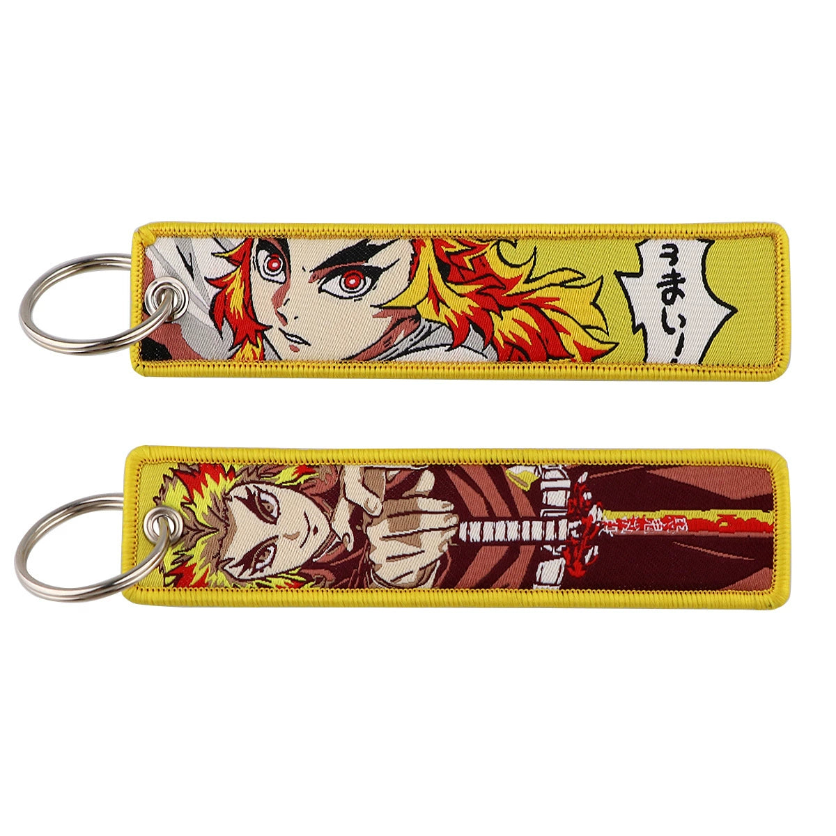 Cartoon Demon Slayer Jacquard Keychain Lanyard, Demon Access Card Holder, Fabric Keychain for ID and Office Badge,017