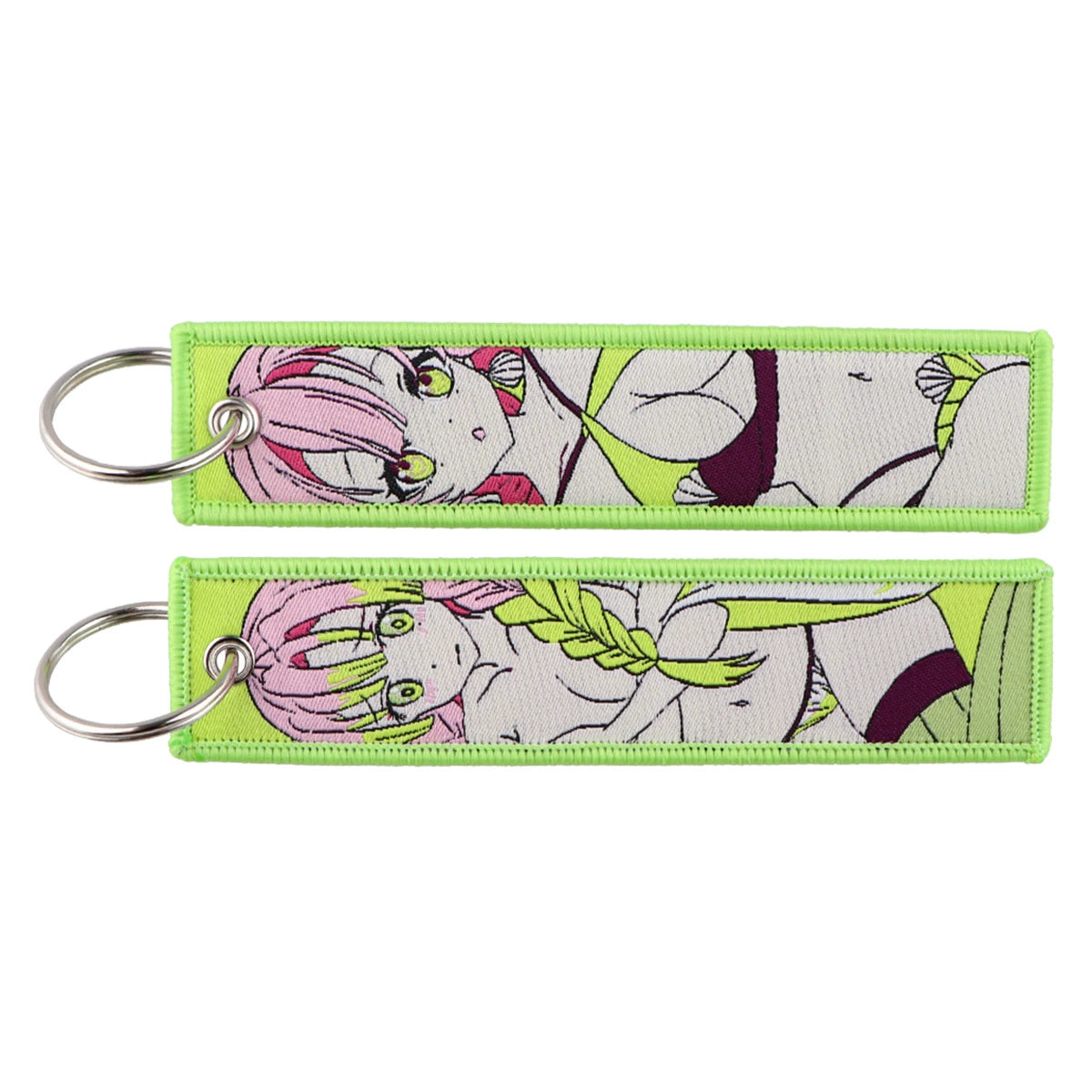 Cartoon Demon Slayer Jacquard Keychain Lanyard, Demon Access Card Holder, Fabric Keychain for ID and Office Badge,017