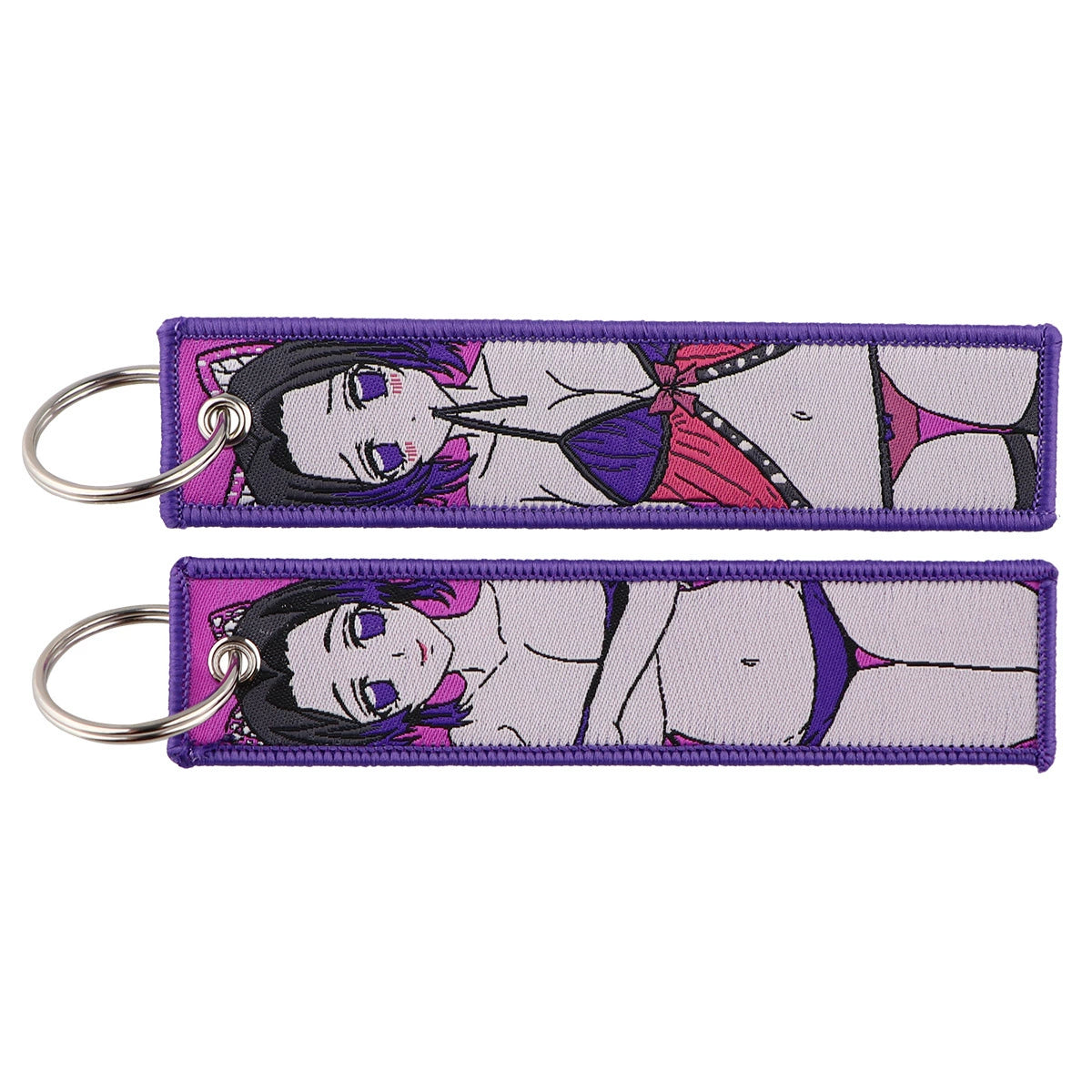 Cartoon Demon Slayer Jacquard Keychain Lanyard, Demon Access Card Holder, Fabric Keychain for ID and Office Badge,017