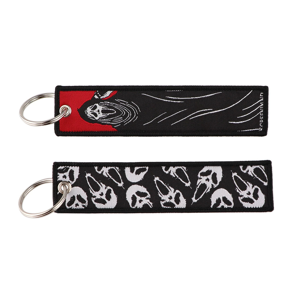 Halloween Cartoon Horror Woven Lanyard Keychain – Fabric Badge Holder for Students & Campus Use,029
