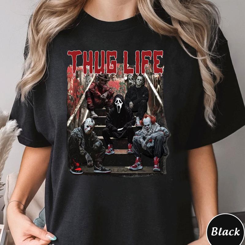 Halloween Horror THUG LIFE Characters T-Shirt,Crewneck,Hoodie,TS-C-091