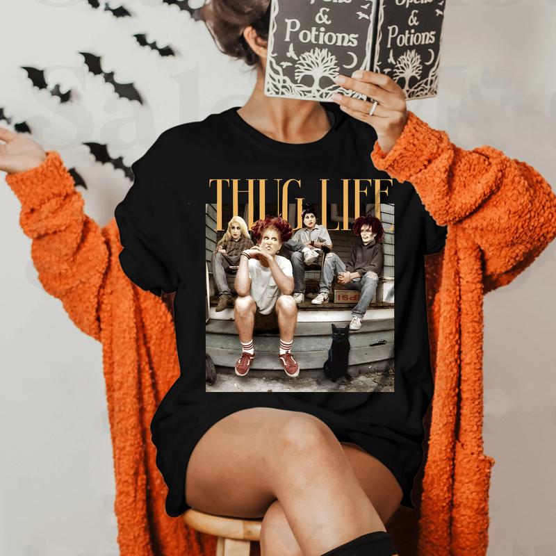 Sweat à capuche avec personnages d'horreur d'Halloween THUG LIFE, TS-C-103