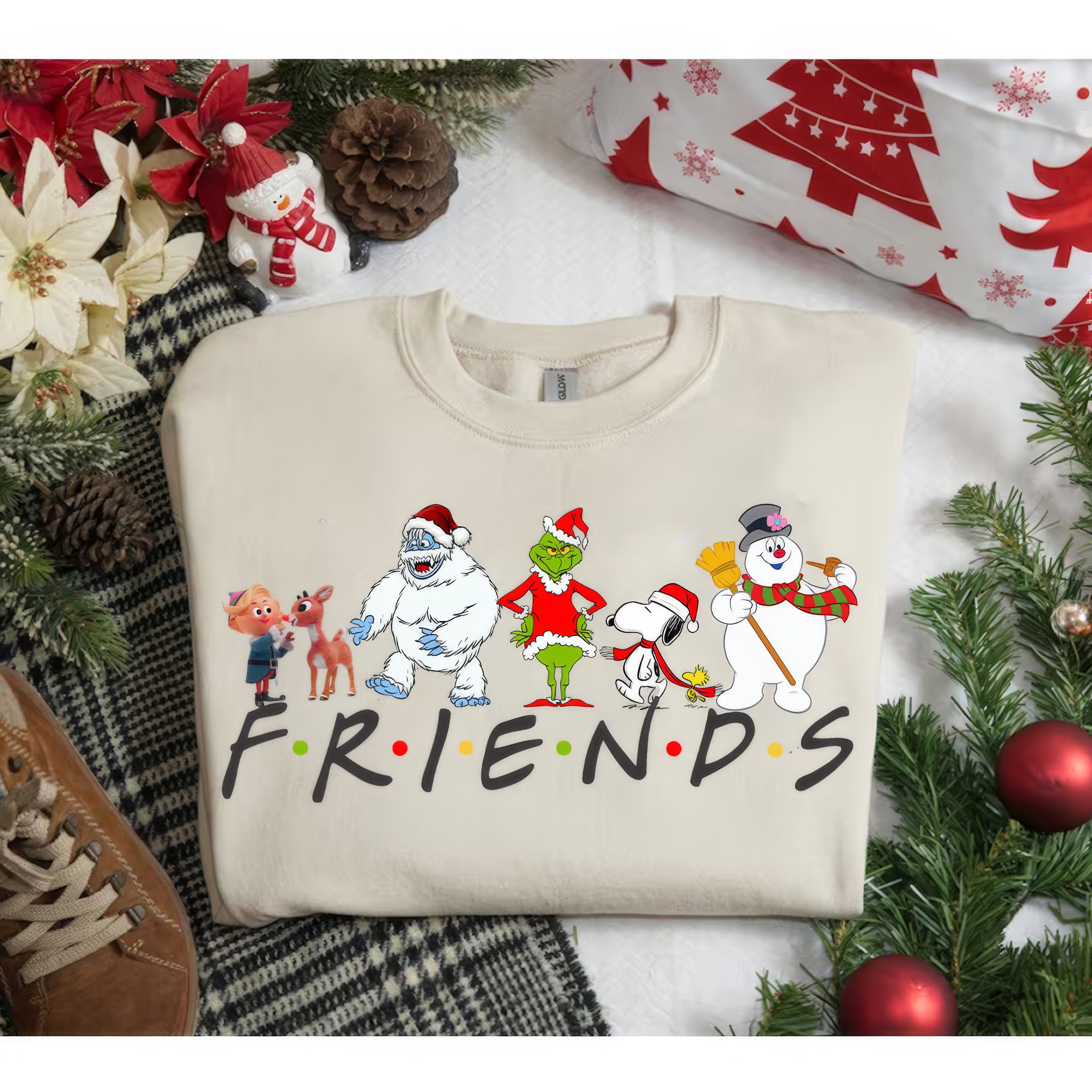 Christmas Cartoon Characters Friends T-Shirt,Crewneck,Hoodie,TS-C-306