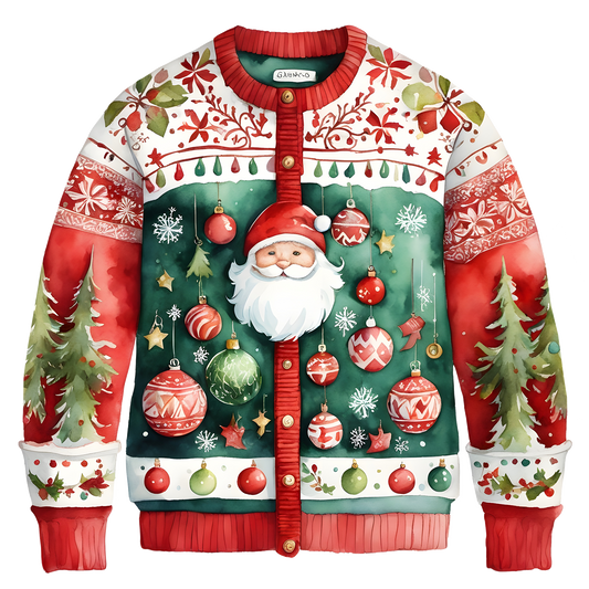 Jolly Santa Claus Brings Cheer To Your Christmas Sweater,TS-C-678