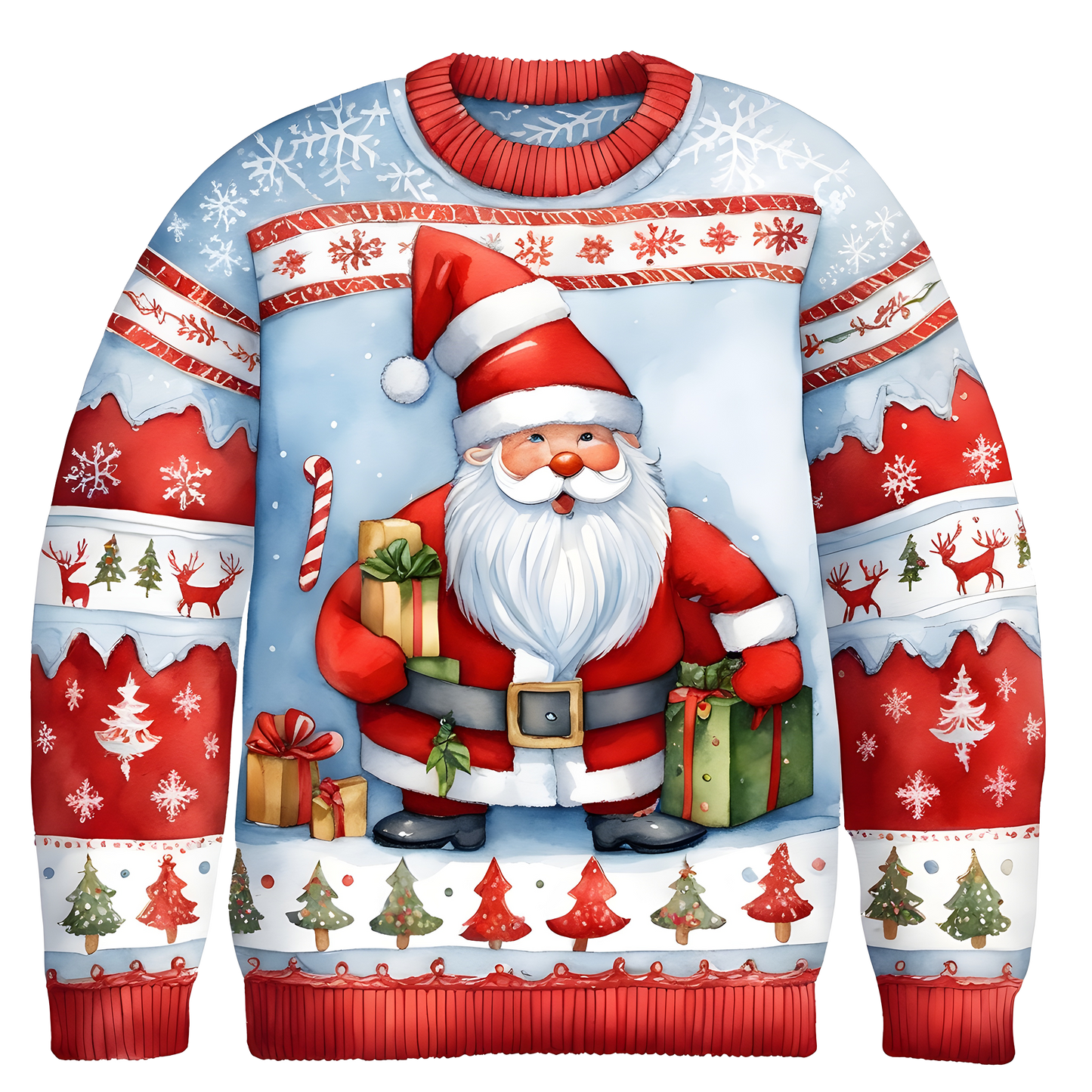 Jolly Santa Claus Brings Cheer To Your Christmas Sweater,TS-C-678