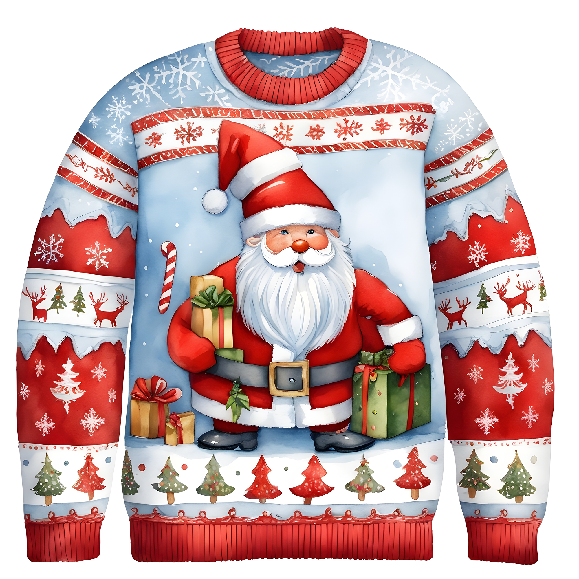 Jolly Santa Claus Brings Cheer To Your Christmas Sweater,TS-C-678