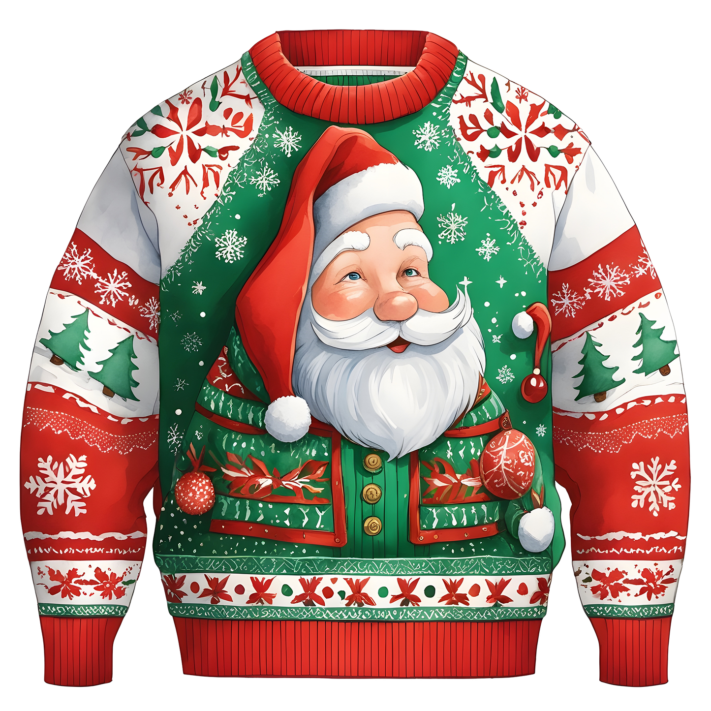 Jolly Santa Claus Brings Cheer To Your Christmas Sweater,TS-C-678