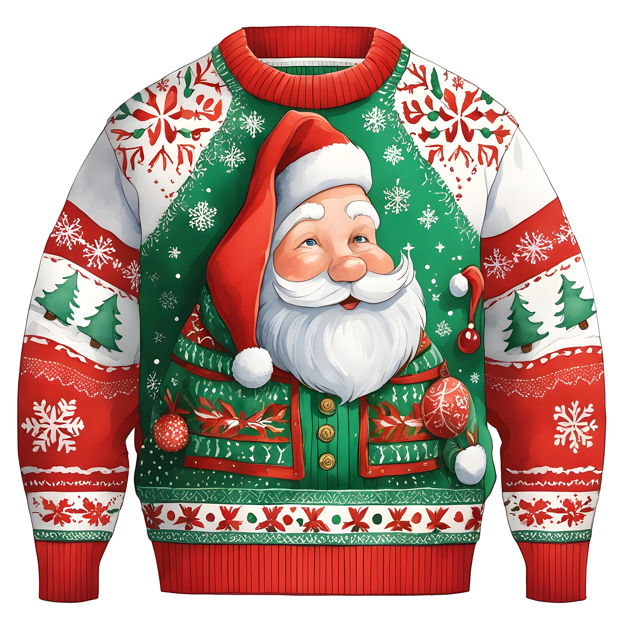 Jolly Santa Claus Brings Cheer To Your Christmas Sweater,TS-C-678