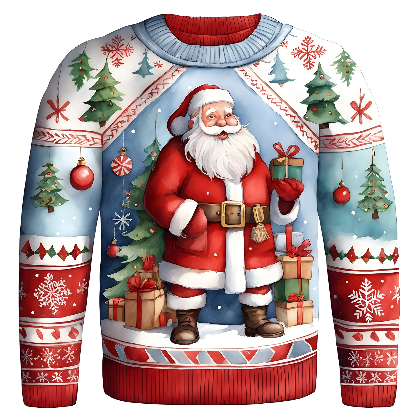 Jolly Santa Claus Brings Cheer To Your Christmas Sweater,TS-C-678