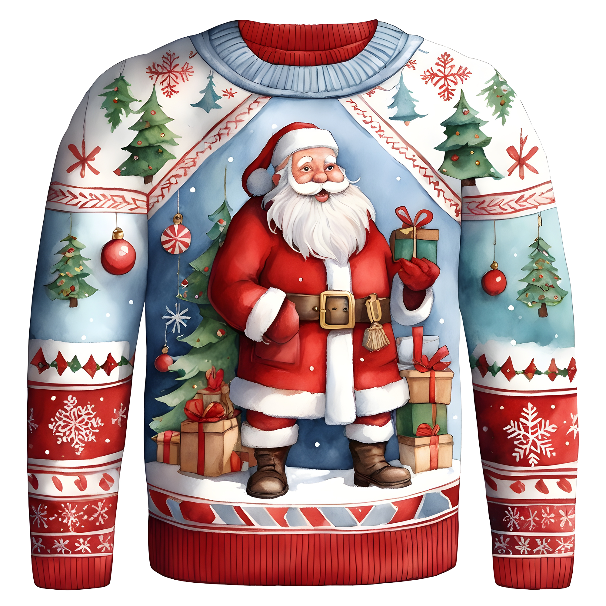 Jolly Santa Claus Brings Cheer To Your Christmas Sweater,TS-C-678