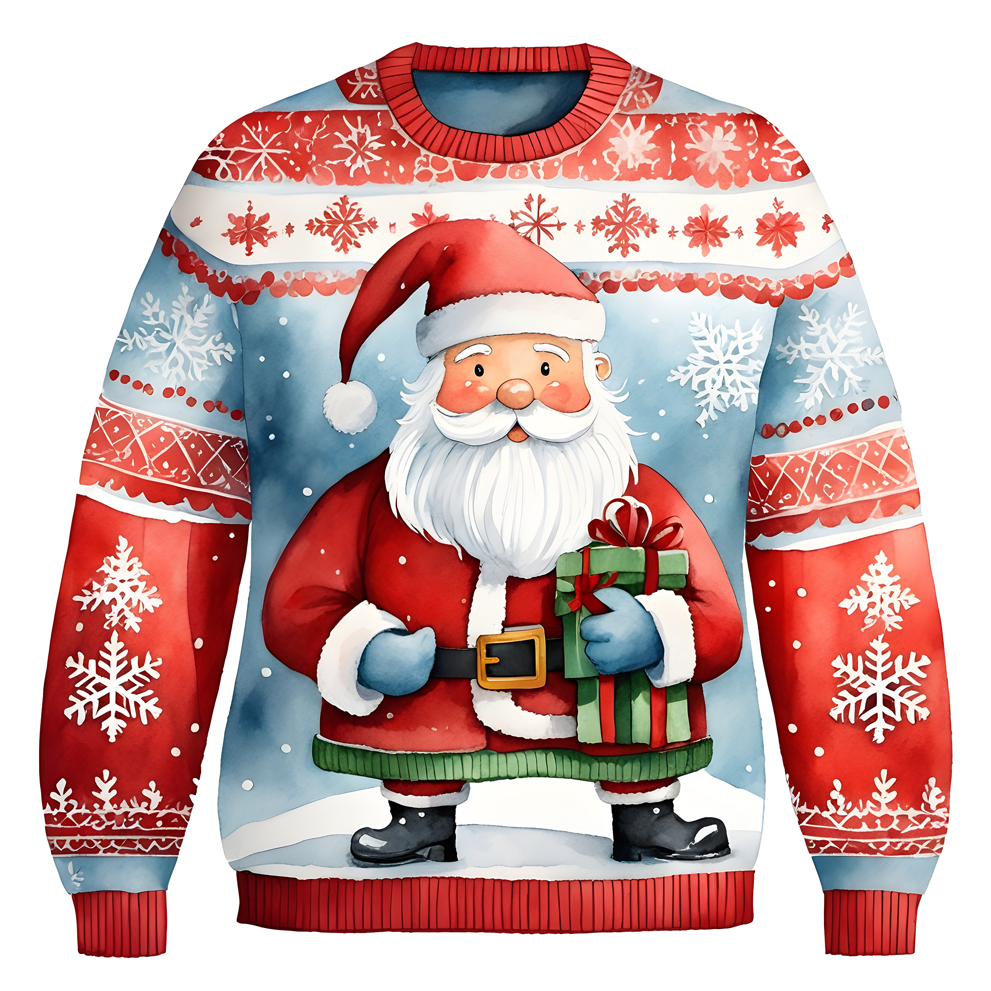 Jolly Santa Claus Brings Cheer To Your Christmas Sweater,TS-C-678