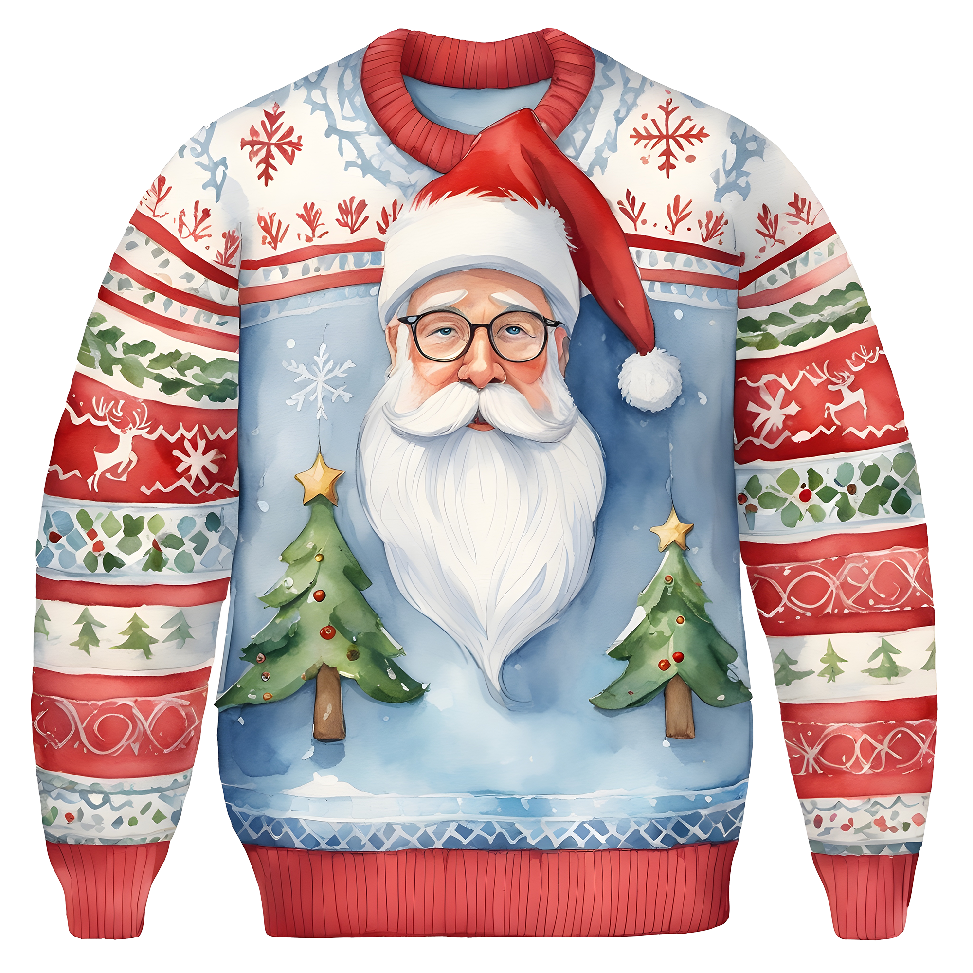 Jolly Santa Claus Brings Cheer To Your Christmas Sweater,TS-C-678