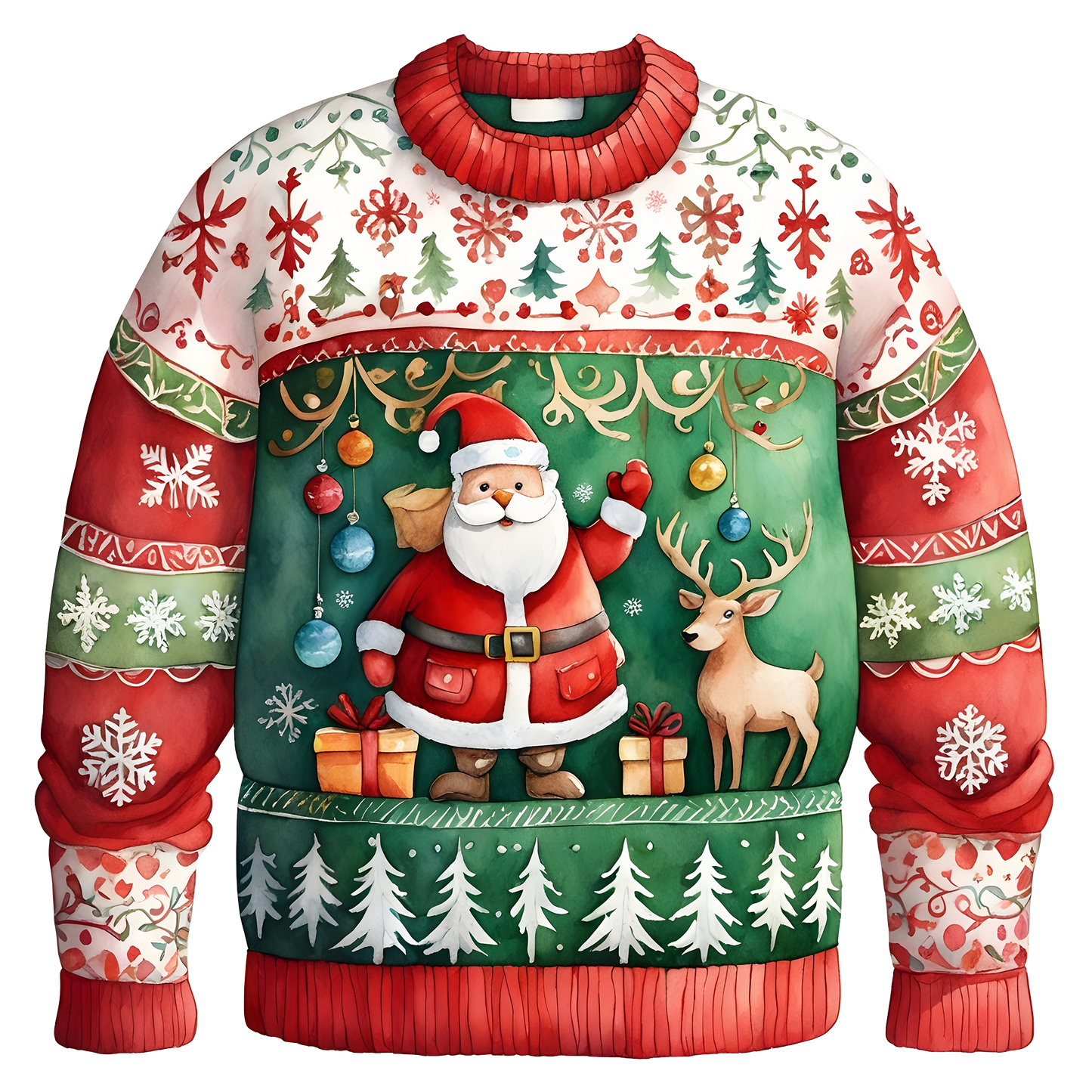 Jolly Santa Claus Brings Cheer To Your Christmas Sweater,TS-C-678