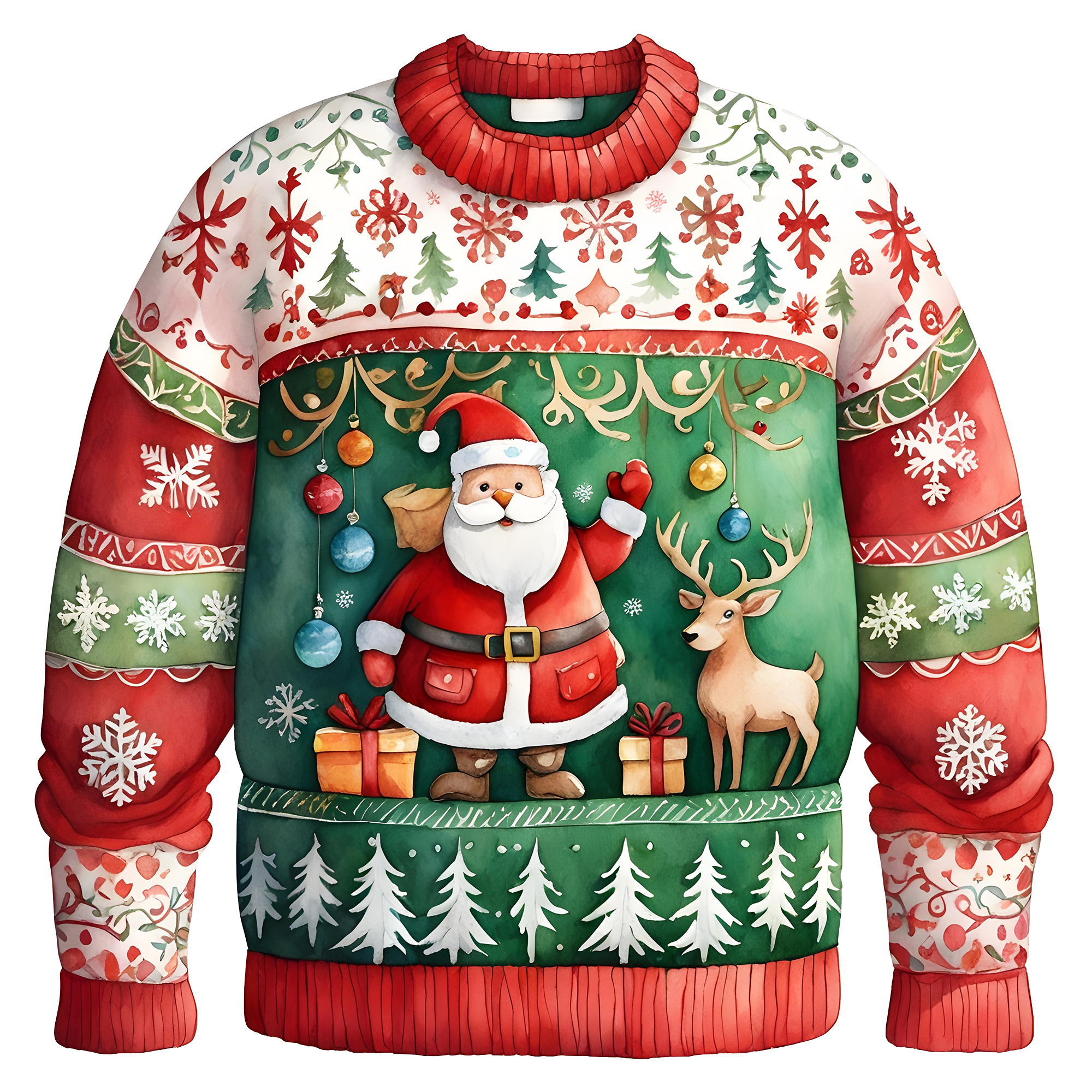 Jolly Santa Claus Brings Cheer To Your Christmas Sweater,TS-C-678