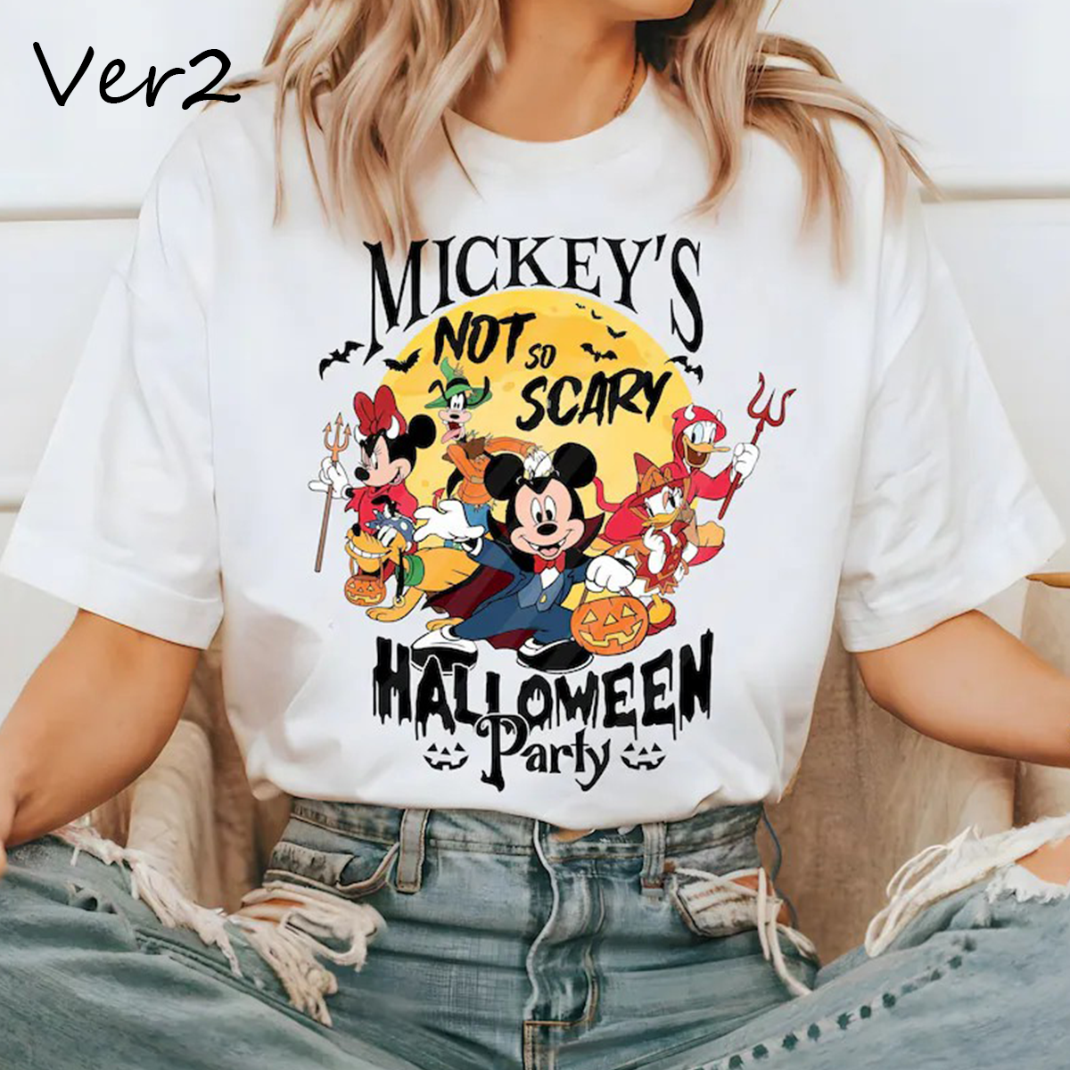 T-shirt d'Halloween pour souris pas si effrayante, Trick Or Treat Mouse, col ras du cou, sweat à capuche, HC-062