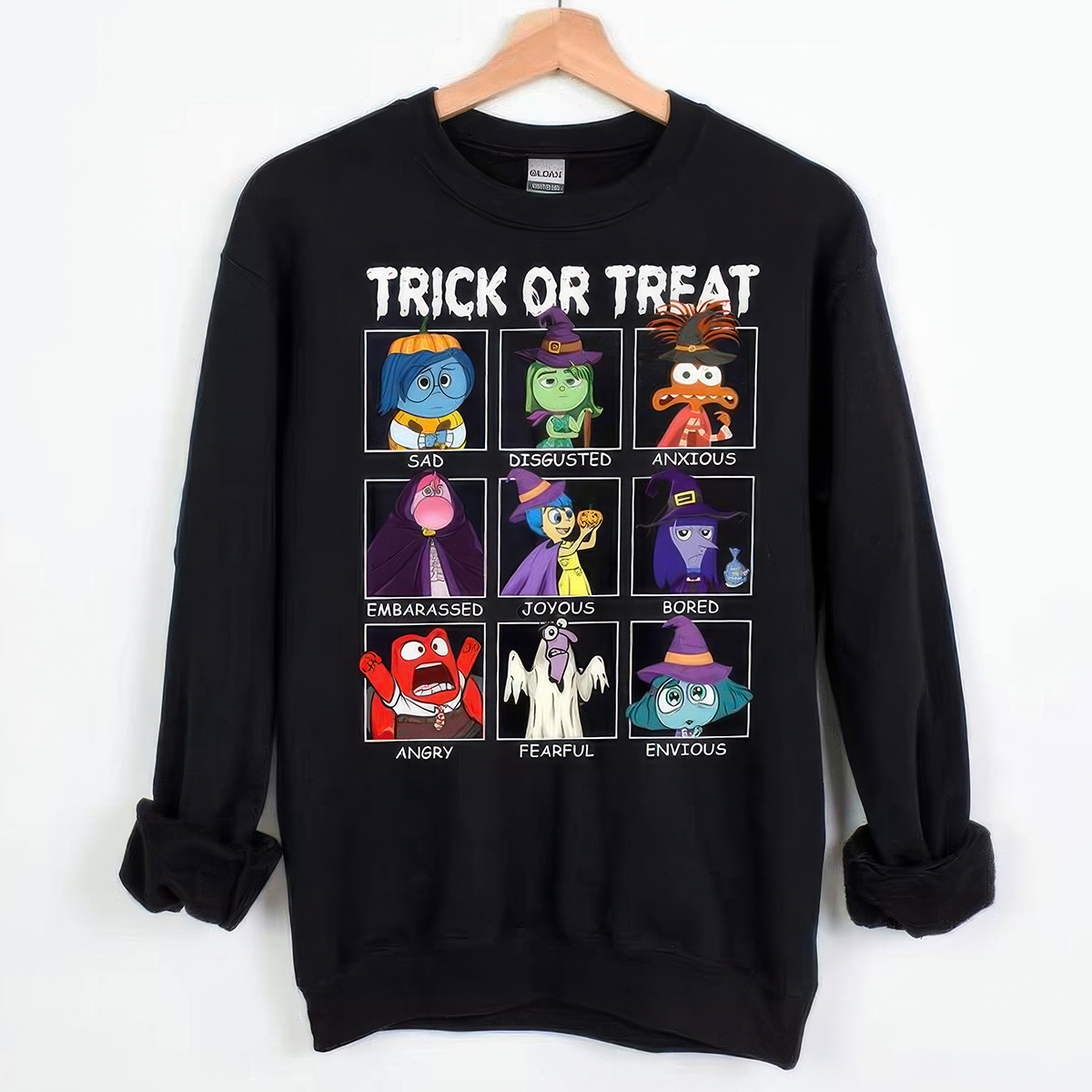 Trick Or Treat Halloween Inside Out Characters Emotions T-Shirt,Crewneck,Hoodie,TS-C-625