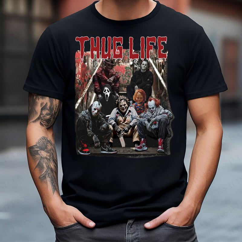 THUG LIFE Halloween Horror Characters T-Shirt,Crewneck,Hoodie,TS-C-087