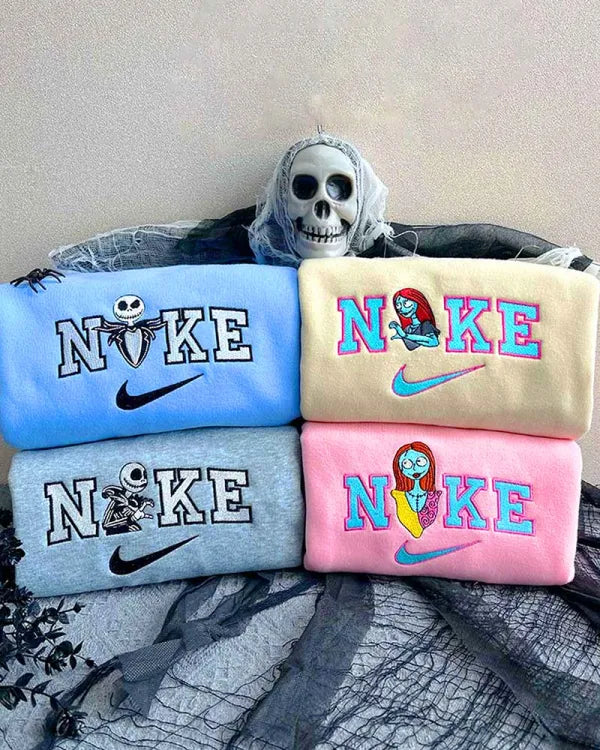 Jack and Sally (The Nigthmare before Christmas Full Version) Embroidered Crewneck,Hoodie,T-shirt,H-N-016