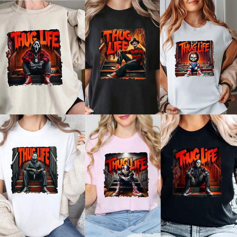 THUG LIFE Halloween Horror Characters T-shirt,Crewneck,Hoodie,TS-C-094