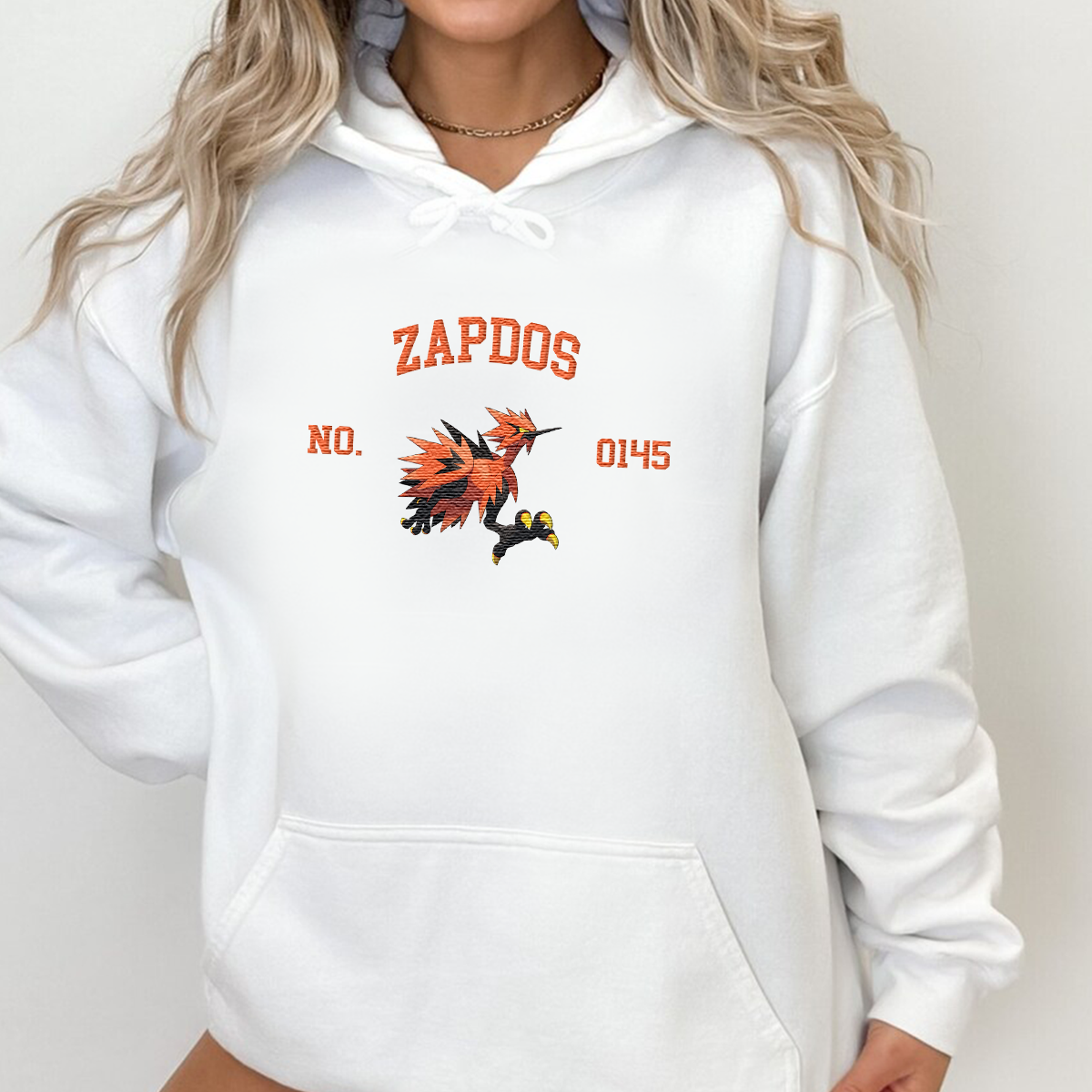 Zapdos Anime-Themed Embroidered T-Shirt,Crewneck,Hoodie-Trendy Versatile and a Thoughtful Gift for Friends,H-C-1841