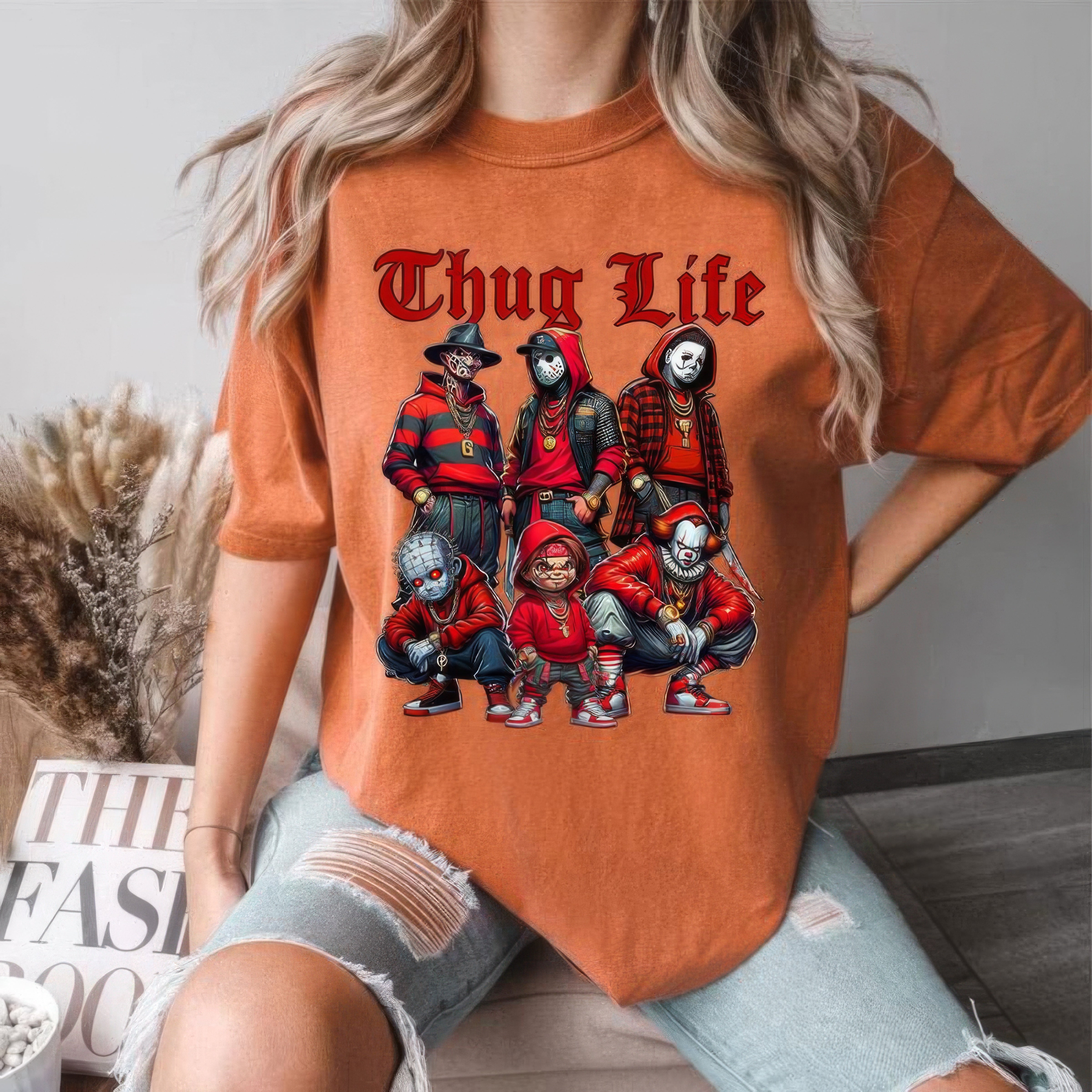 Thug Life Halloween Horror Graphic T-Shirt,Crewneck,Hoodie,TS-C-195