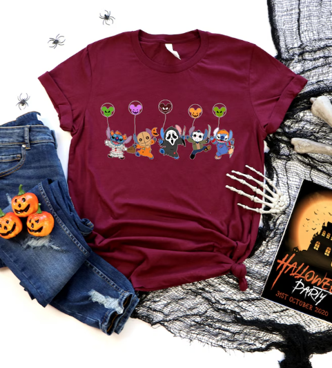 Stitch Horror Halloween Shirt,Disney Spooky Season Crewneck,H-C-184