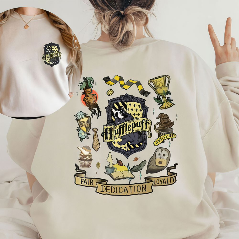 Wizard Harry Potter Four Houses Logo Hogwarts Crewneck,H-C-173