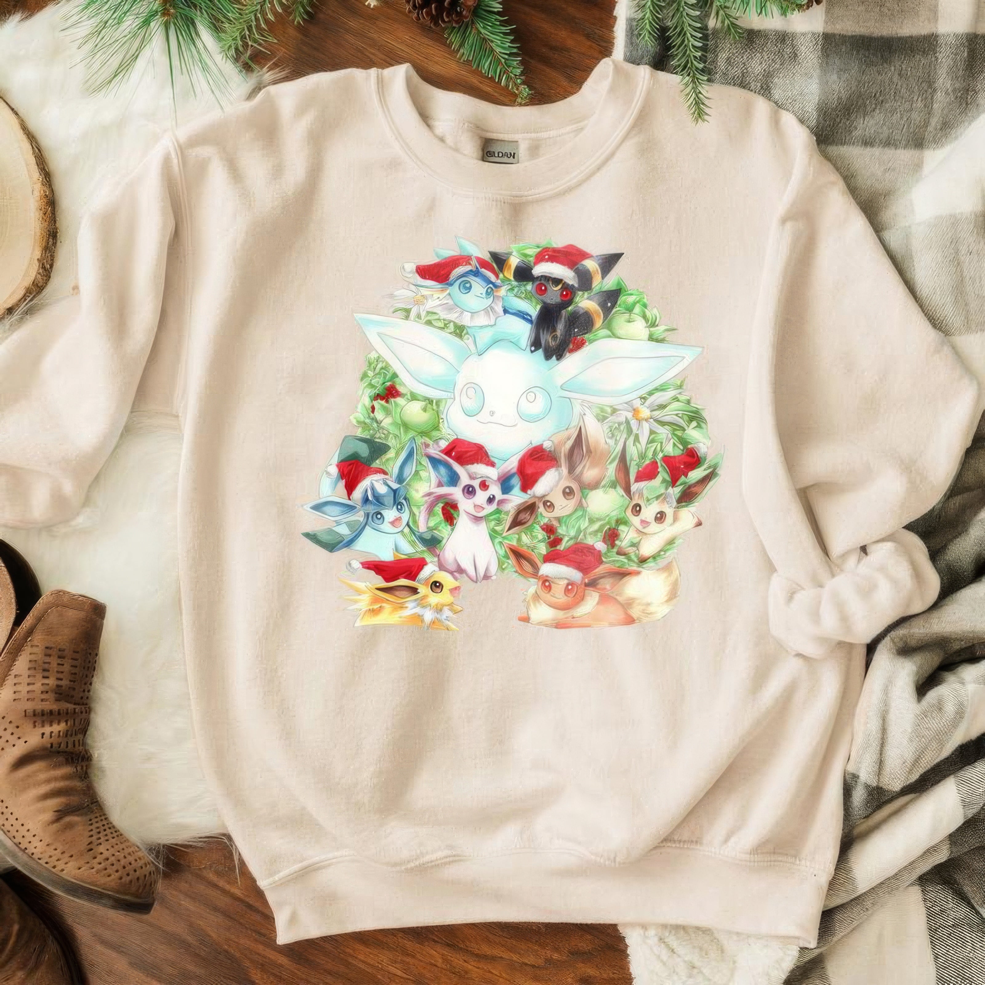 Eevee EvolutiOns Christmas Vintage Unisex T-Shirt,Crewneck,Hoodie For Gift,H-C-1038