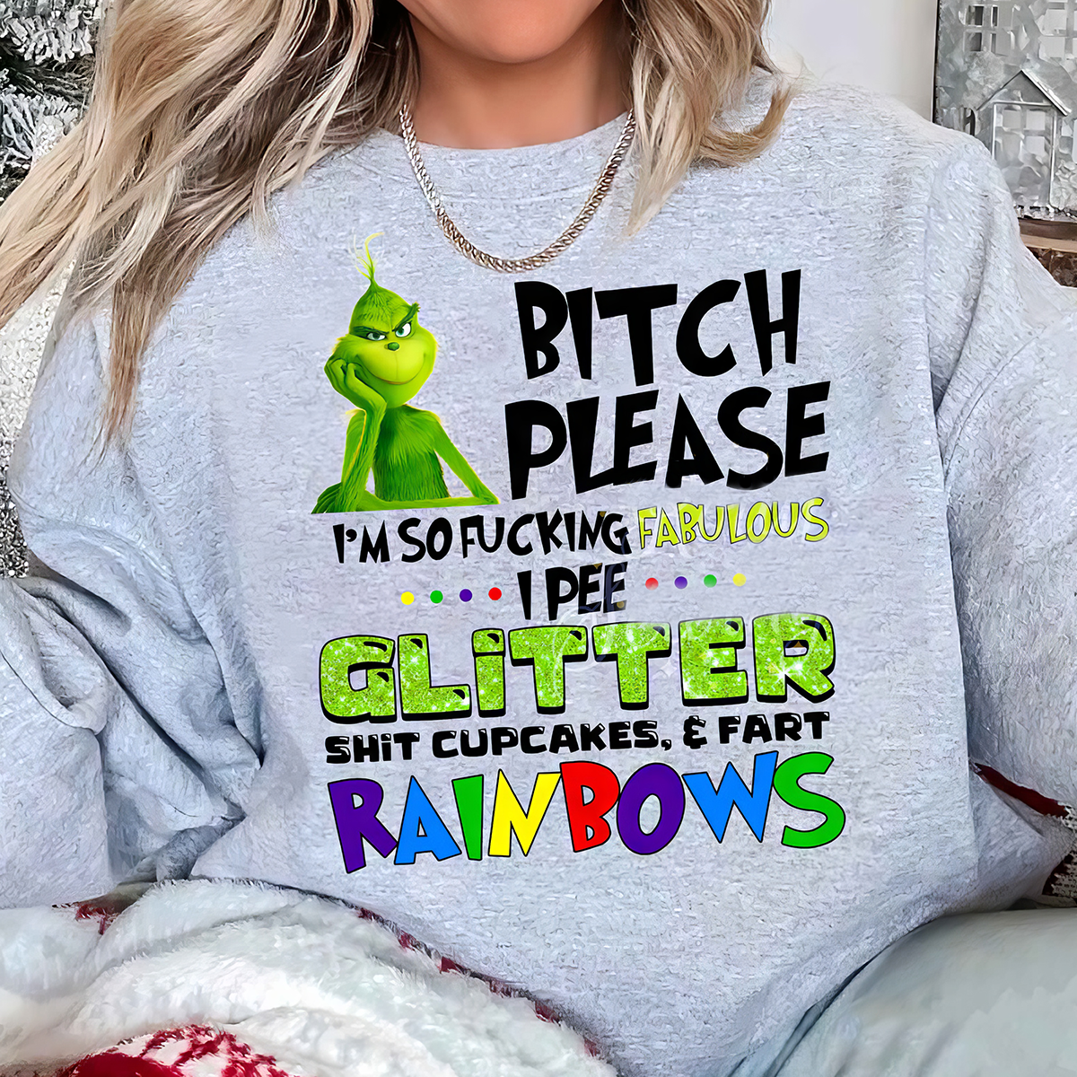 Grinch Rainbows T-Shirt,Crewneck,Hoodie,Gift For Christmas,TS-C-332