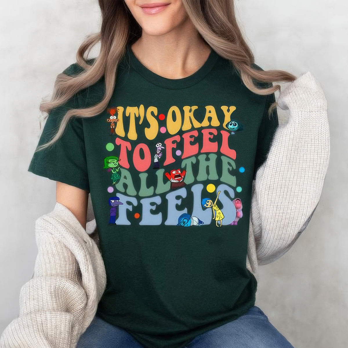 It's Okay To Feel All The Feels Mental Health Awareness Emotions T-Shirt,Crewneck,Hoodie,TS-C-601