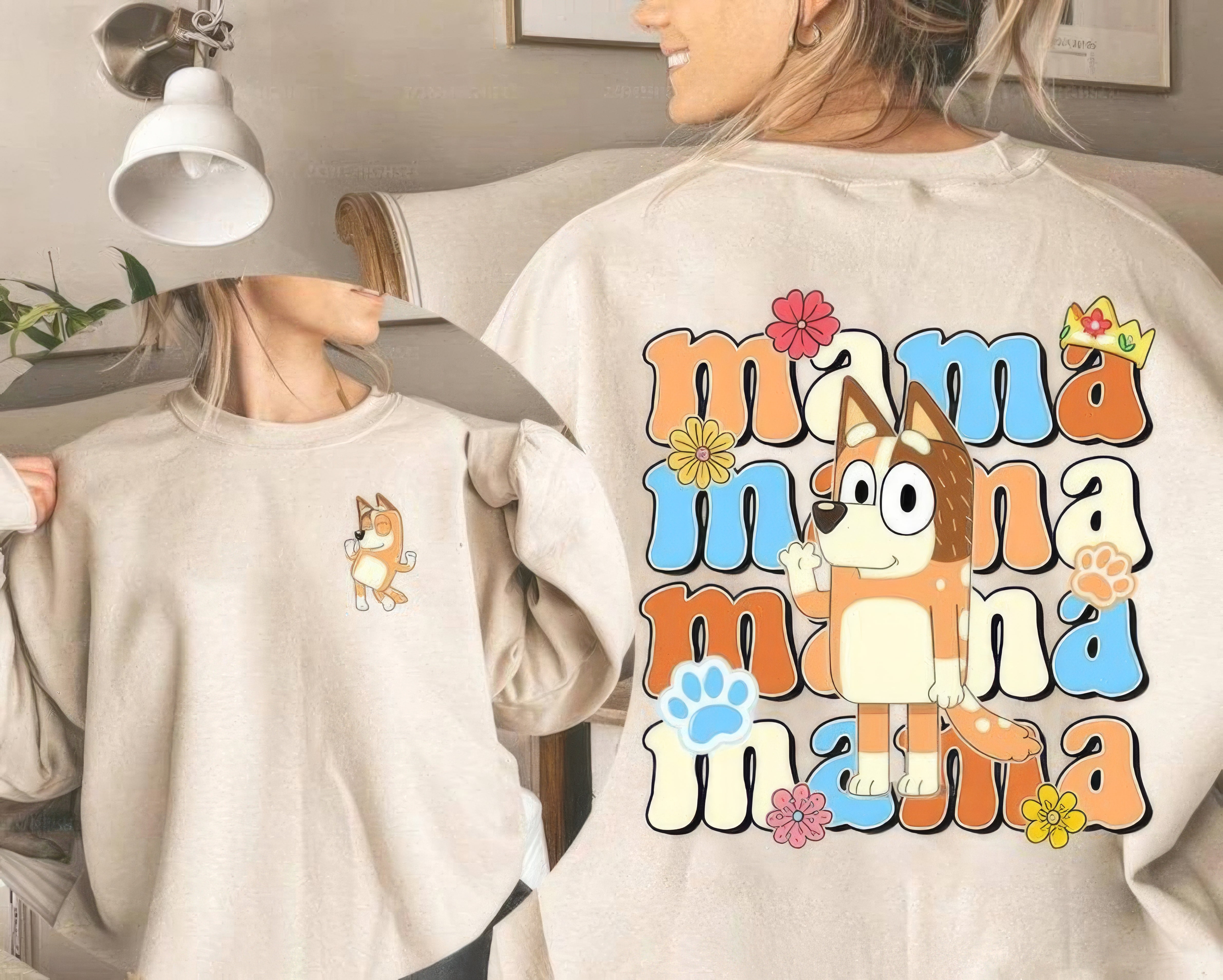 Vintage Cool Mom Bluey Retro Family T-Shirt,Crewneck,Hoodie,TS-C-561