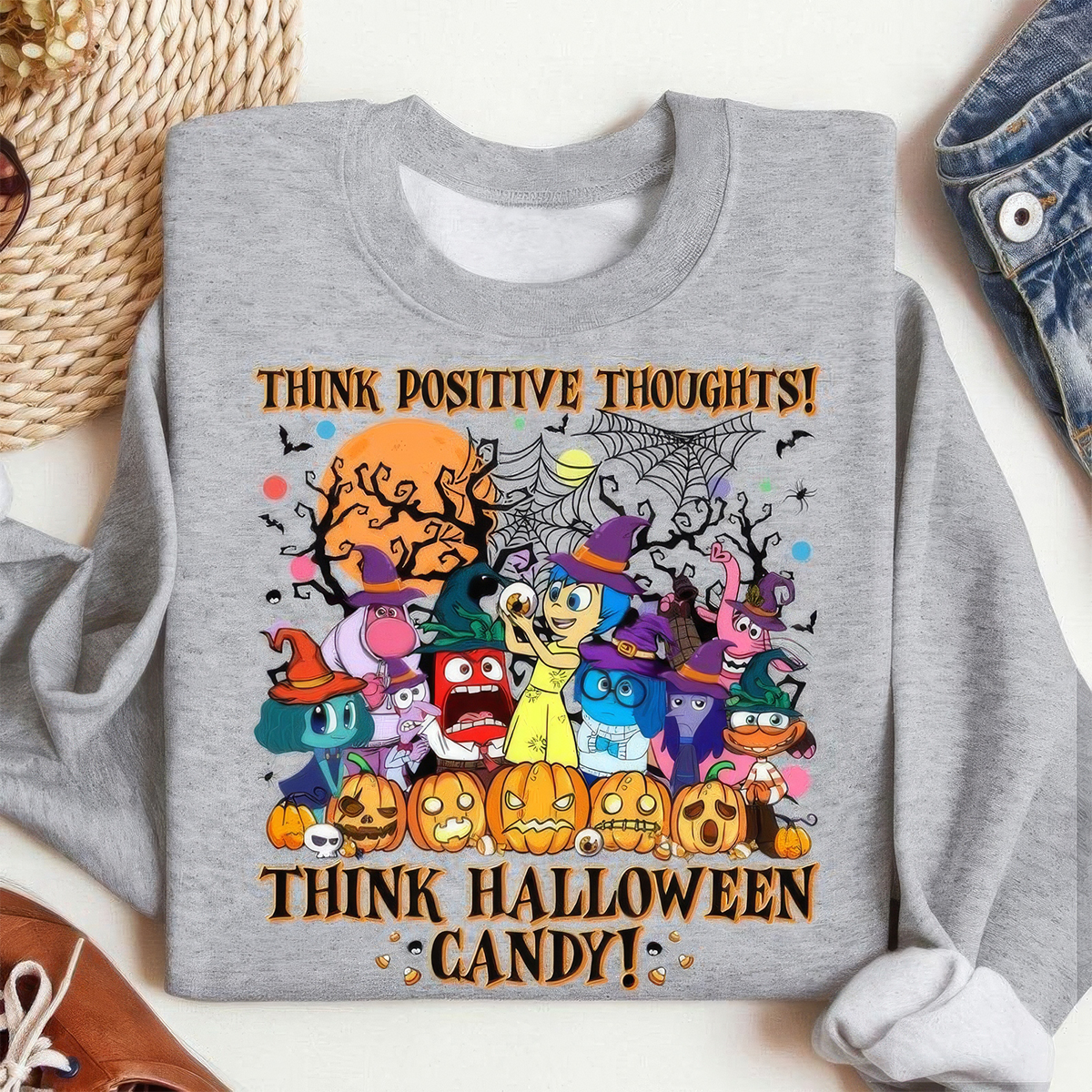 Think Halloween Candy Pumpkin Ghost Family T-Shirt,Crewneck,Hoodie,TS-C-600