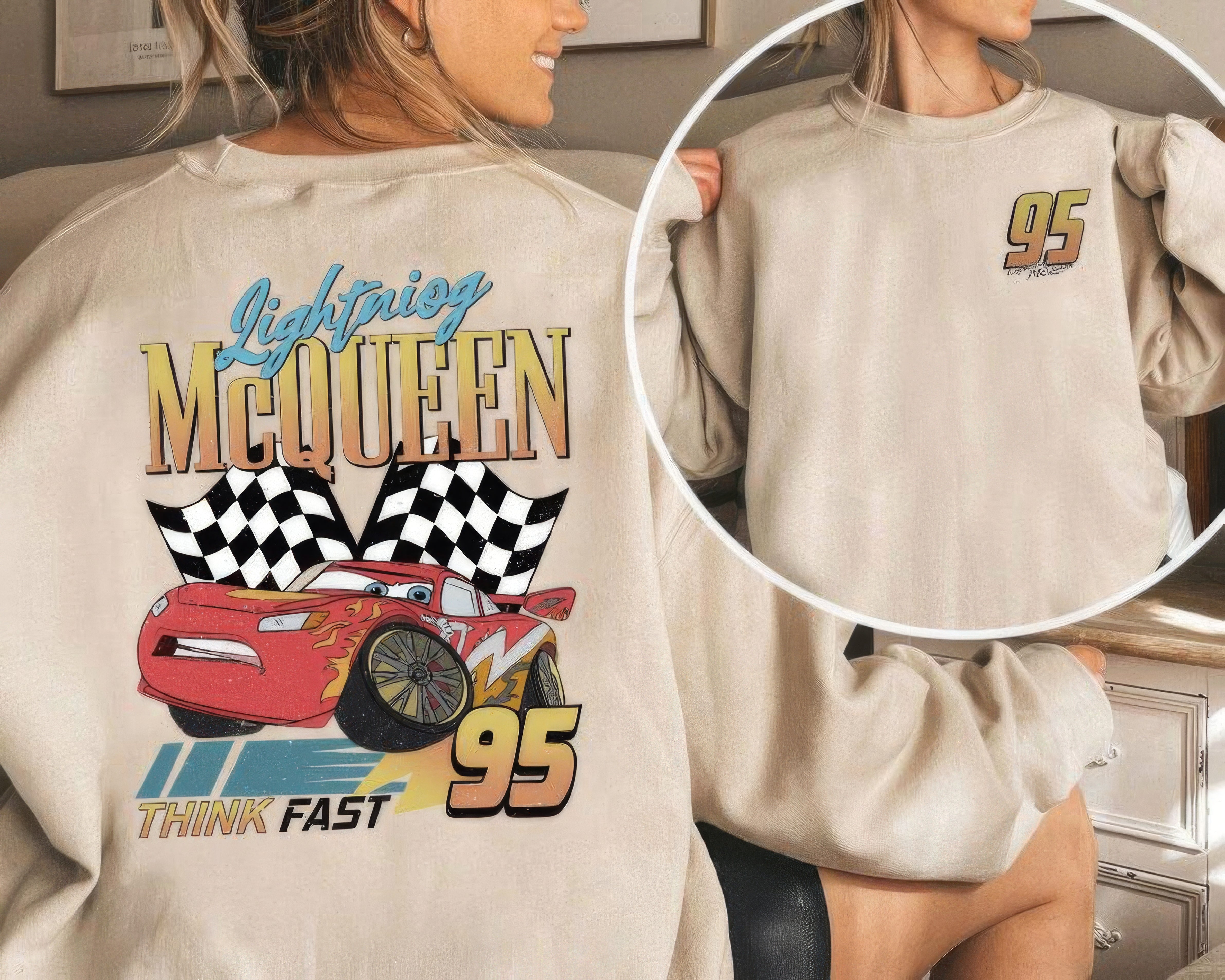 Cute Lighting McQueen Cars Movie T-Shirt,Crewneck,Hoodie,TS-C-587