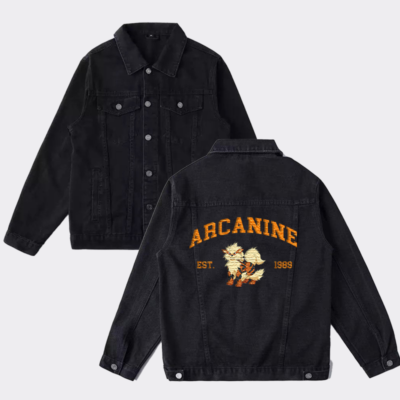Arcanine Adorable Anime-Themed Embroidered T-Shirt,Crewneck,Hoodie-Trendy Versatile and a Thoughtful Gift for Friends,H-C-711