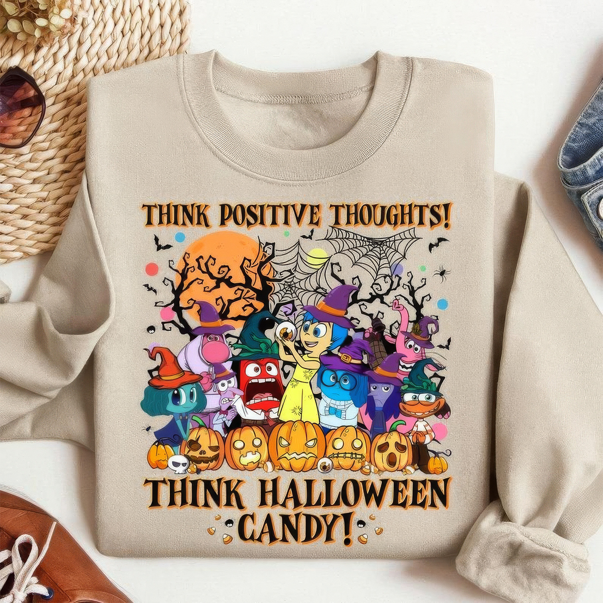 Think Halloween Candy Pumpkin Ghost Family T-Shirt,Crewneck,Hoodie,TS-C-600