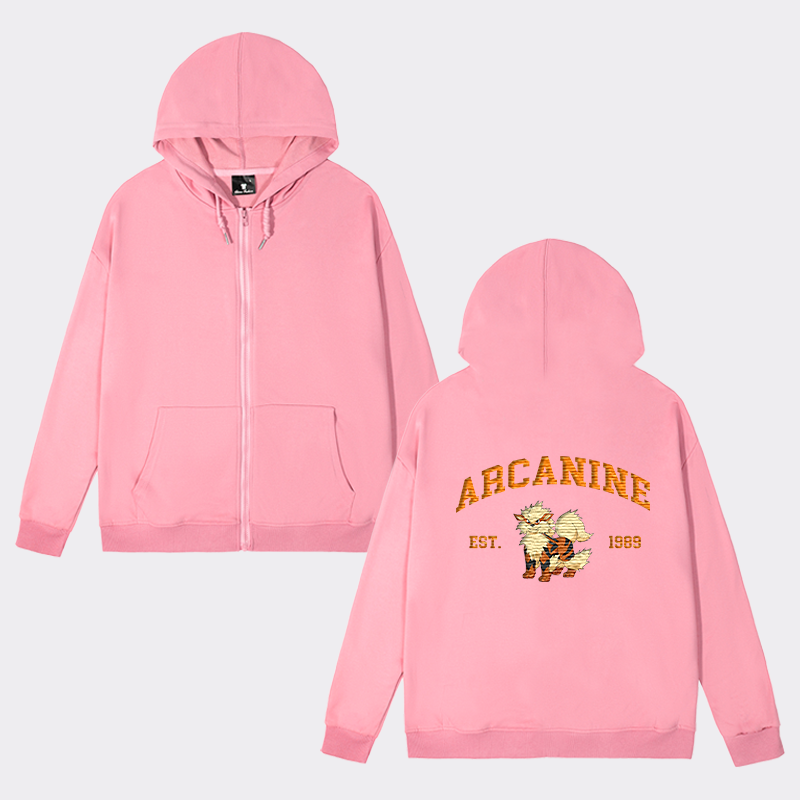 Arcanine Adorable Anime-Themed Embroidered T-Shirt,Crewneck,Hoodie-Trendy Versatile and a Thoughtful Gift for Friends,H-C-711