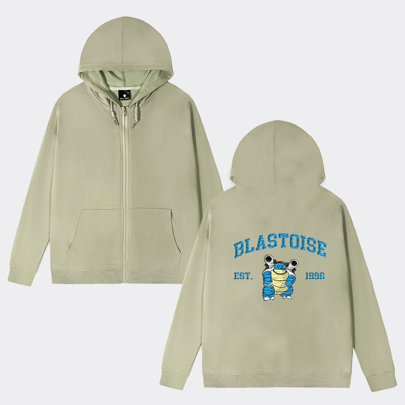 Blastoise Adorable Anime-Themed Embroidered T-Shirt,Crewneck,Hoodie-Trendy Versatile and a Thoughtful Gift for Friends,H-C-712