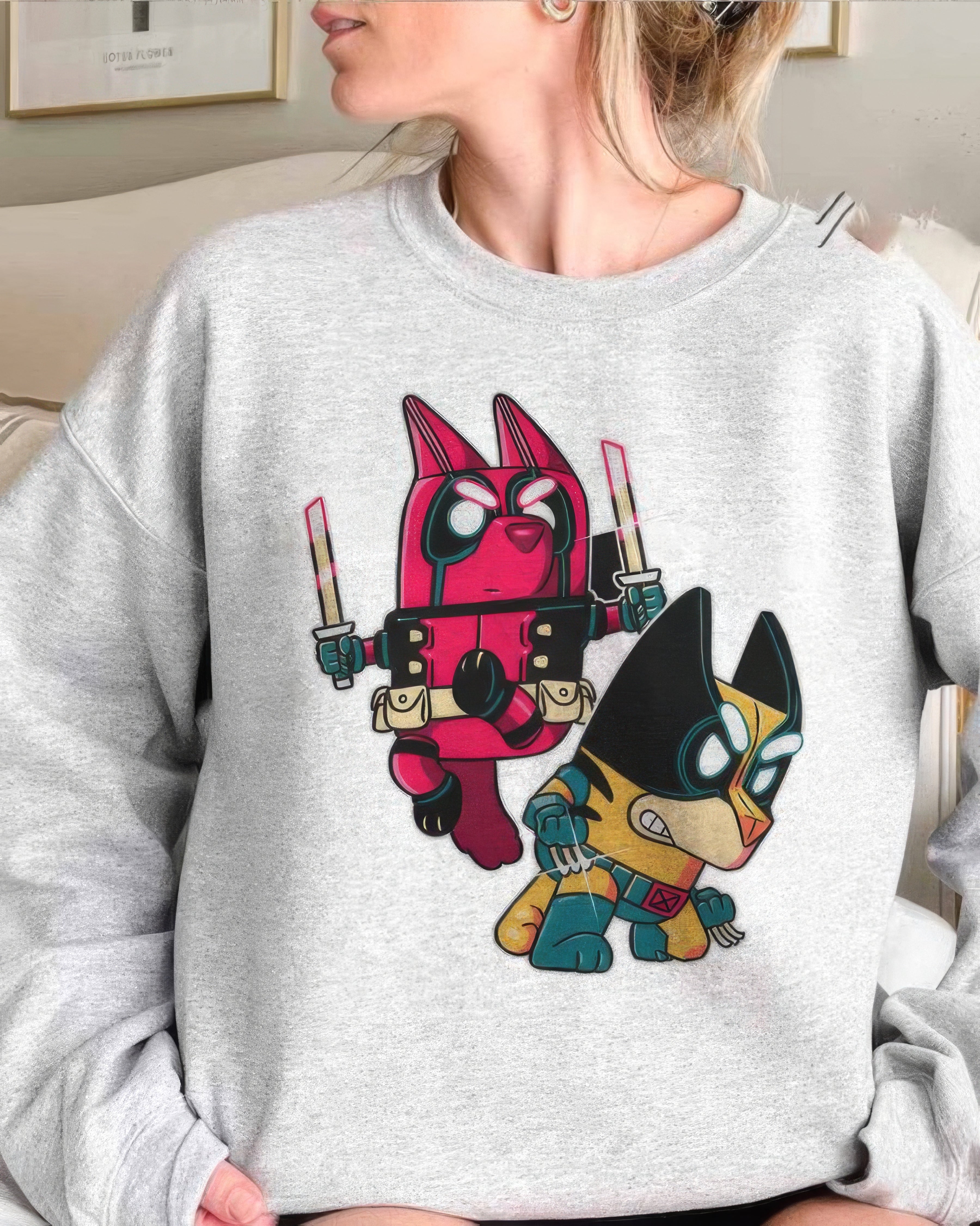 Cute Bluey DeadPool T-Shirt,Crewneck,Hoodie,H-C-178