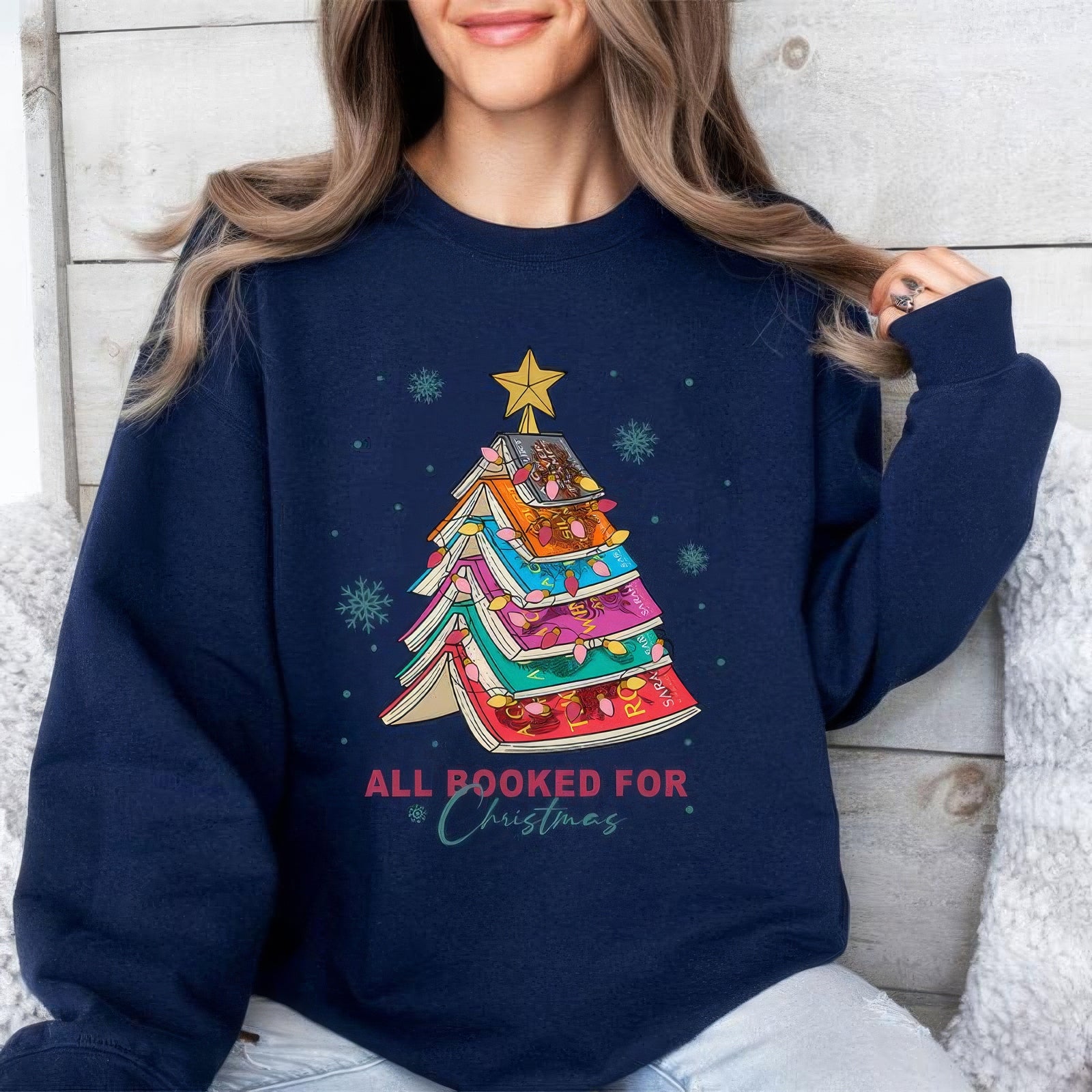 All Booked For Christmas TOG Series Bookworm Christmas T-Shirt,Crewneck,Hoodie,H-C-708