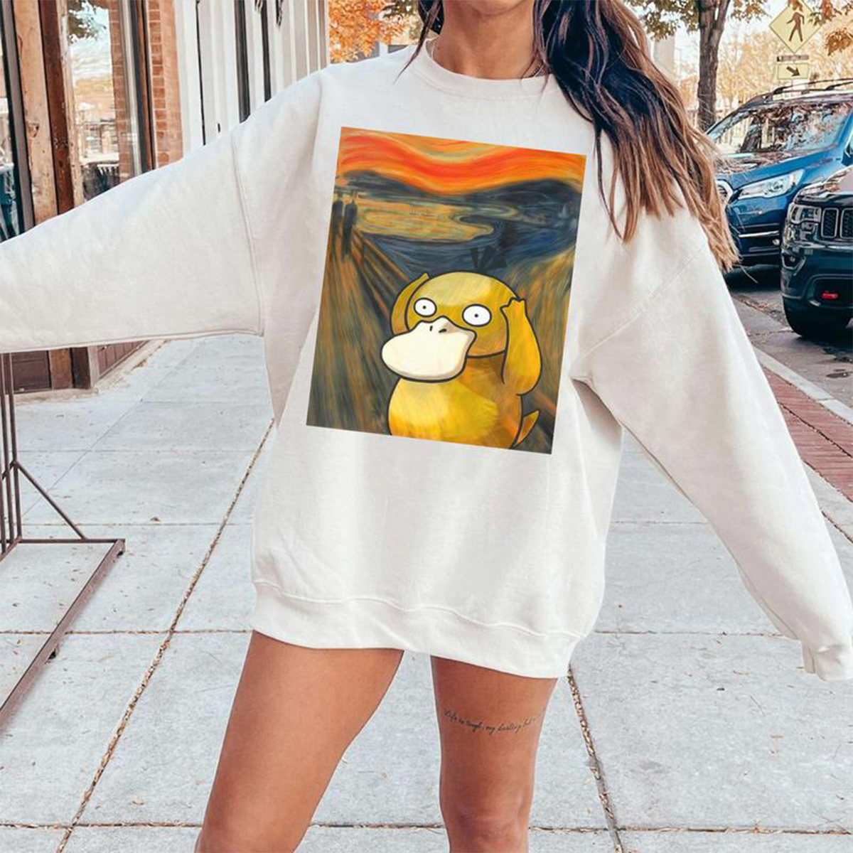 Scre4ming Psyduck Anime Vintage Unisex T-Shirt,Crewneck,Hoodie,TS-C-487